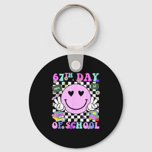 67th Day Of School Funny 6 7 Teachers Students Mem Keychain
