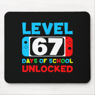 67th Day Of School Gamer Level 67 Days Unlocked 6 Mouse Pad