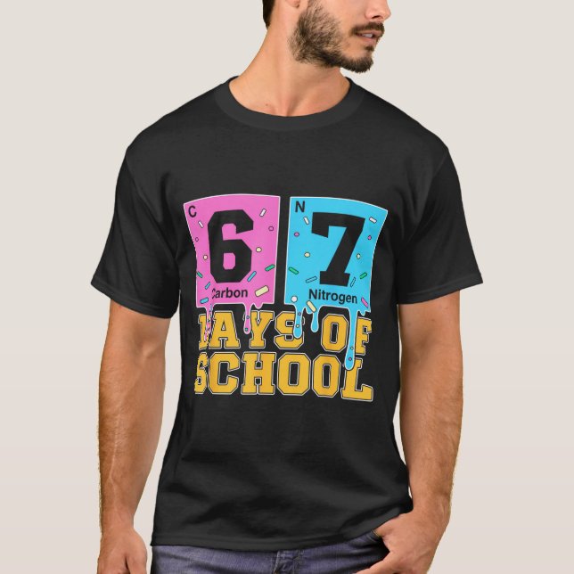 67th Day Of School Kids Funny Meme Six Seven Perio T-Shirt (Front)
