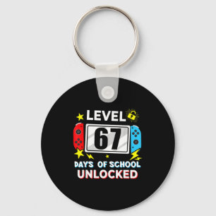 67th Day Of School Level 67 Days Of School Unlocke Keychain