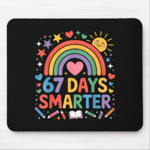 67th Day Of School Meme 67 Days Smarter Rainbow Ki Mouse Pad