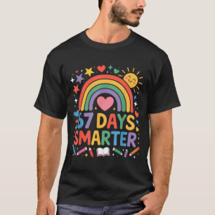 67th Day Of School Meme 67 Days Smarter Rainbow Ki T-Shirt