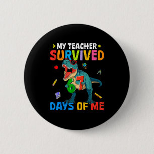 67th Day Of School My Teacher Survived 67 Days Boy 2 Inch Round Button