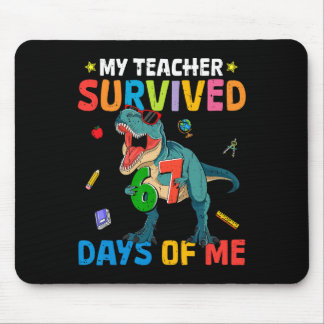 67th Day Of School My Teacher Survived 67 Days Boy Mouse Pad