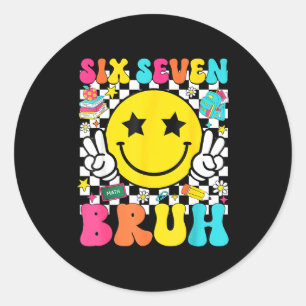 67th Day Of School Shirt 67 Days Smarter Smile Fac Classic Round Sticker