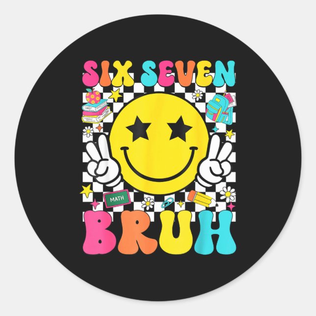 67th Day Of School Shirt 67 Days Smarter Smile Fac Classic Round Sticker (Front)