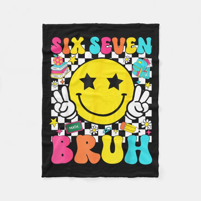 67th Day Of School Shirt 67 Days Smarter Smile Fac Fleece Blanket (Front)