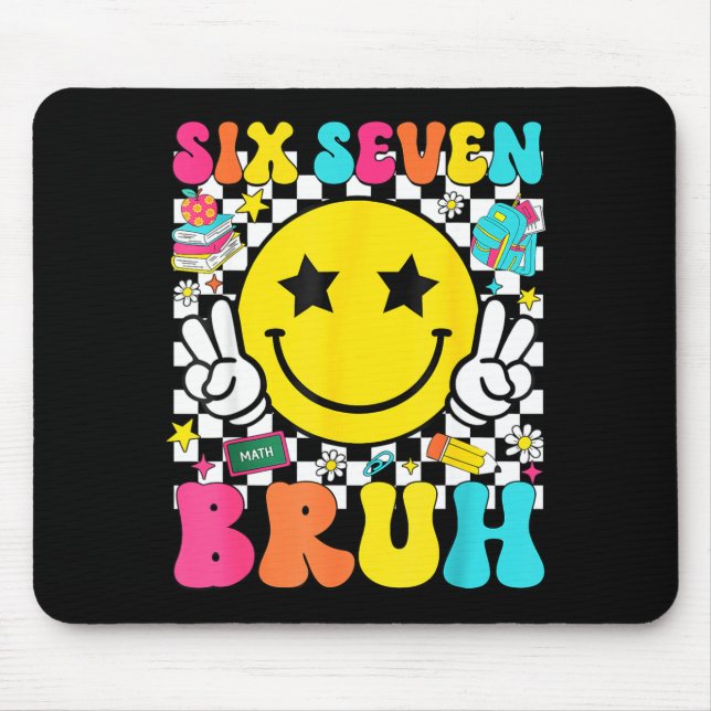 67th Day Of School Shirt 67 Days Smarter Smile Fac Mouse Pad (Front)