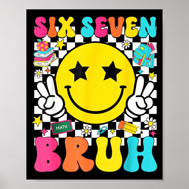 67th Day Of School Shirt 67 Days Smarter Smile Fac Poster (Front)