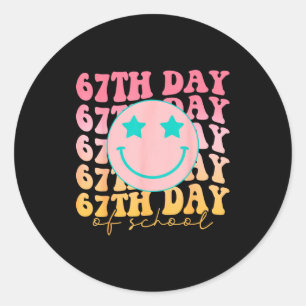 67th Day Of School Shirt 67 Days Smarter Teacher B Classic Round Sticker