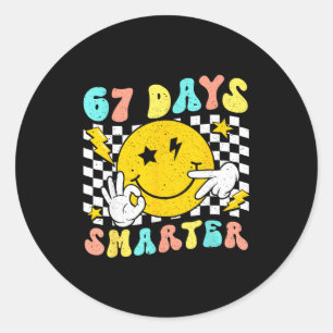 67th Day Of School Shirt 67 Days Smarter Teacher B Classic Round Sticker