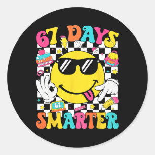 67th Day Of School Shirt 67 Days Smarter Teacher B Classic Round Sticker