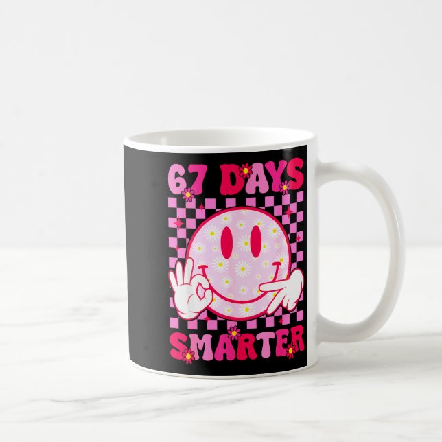 67th Day Of School Shirt 67 Days Smarter Teacher B Coffee Mug (Right)