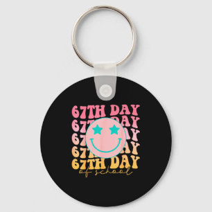 67th Day Of School Shirt 67 Days Smarter Teacher B Keychain