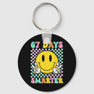 67th Day Of School Shirt 67 Days Smarter Teacher B Keychain