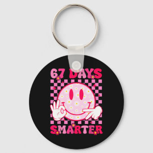 67th Day Of School Shirt 67 Days Smarter Teacher B Keychain