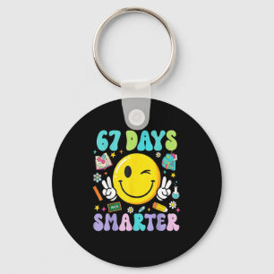 67th Day Of School Shirt 67 Days Smarter Teacher B Keychain