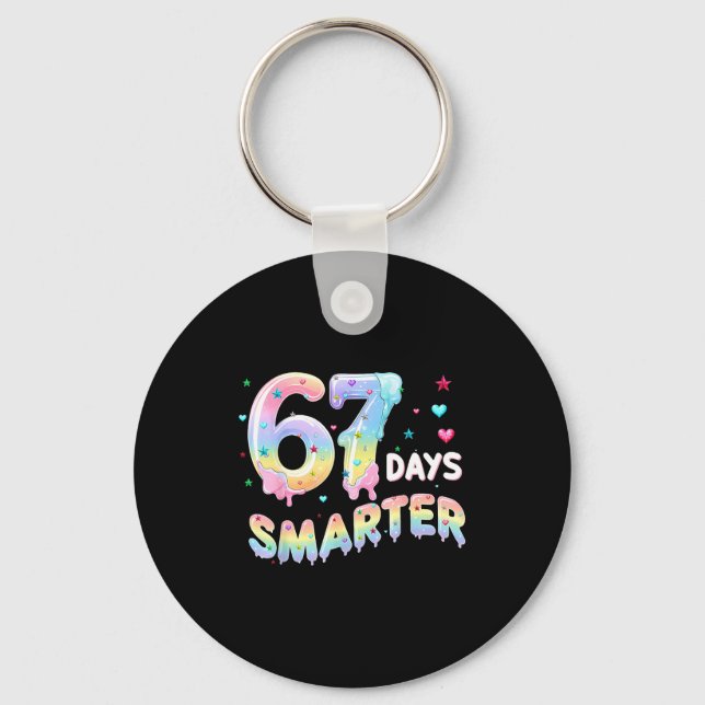67th Day Of School Shirt 67 Days Smarter Teacher B Keychain (Front)