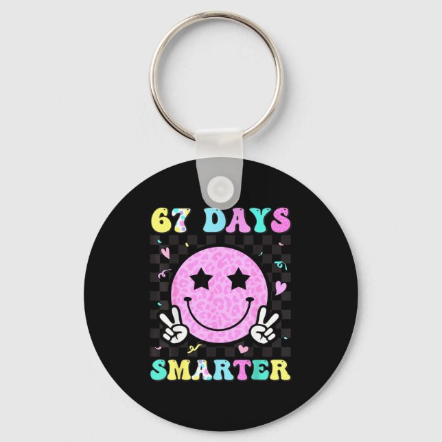 67th Day Of School Shirt 67 Days Smarter Teacher G Keychain (Front)
