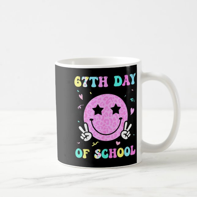 67th Day Of School Smile Face Six Seven Meme Girls Coffee Mug (Right)