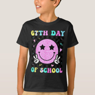 67th Day Of School Smile Face Six Seven Meme Girls T-Shirt