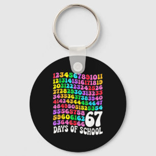67th Day Of School Teacher 67 Days Math Numbers Keychain