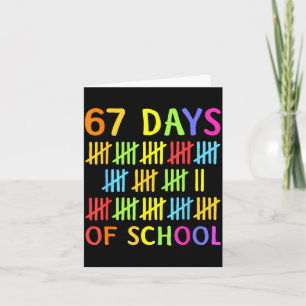 67th Day Of School Teacher Kids 67 Math Numbers 10 Card