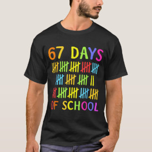 67th Day Of School Teacher Kids 67 Math Numbers 10 T-Shirt