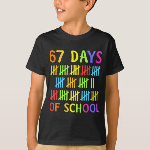 67th Day Of School Teacher Kids 67 Math Numbers 10 T-Shirt
