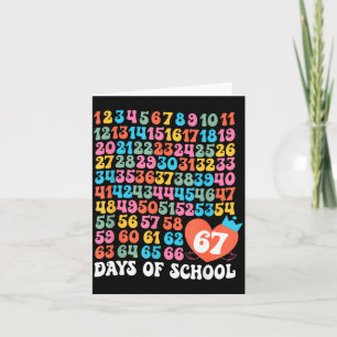 67th Day Of School Teacher Kids Funny Six Seven 10 Card