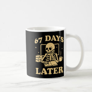 67th Day Of School Teacher Skeleton Funny 6 7 Meme Coffee Mug