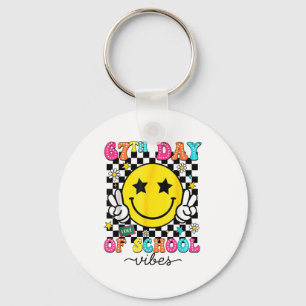67th Day Of School Vibes 67 Meme Cute Smile Face 6 Keychain