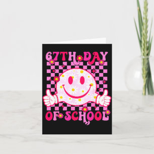 67th Day Of School Vibes 67 Meme Cute Smile Face T Card