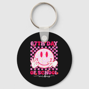 67th Day Of School Vibes 67 Meme Cute Smile Face T Keychain