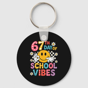 67th Day Of School Vibes 67 Meme Cute Smile Face T Keychain