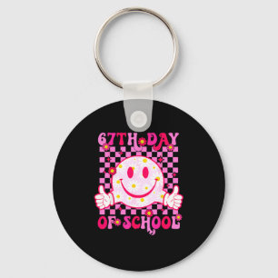 67th Day Of School Vibes 67 Meme Cute Smile Face T Keychain
