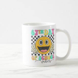 67th Day Of School Vibes Cute Smile Face 67 Meme T Coffee Mug
