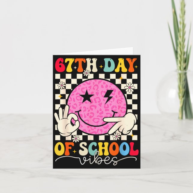 67th Day Of School Vibes Funny Six Seven 67 Meme S Card (Front)