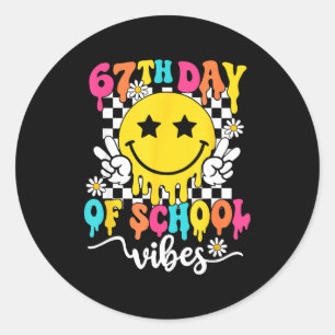 67th Day Of School Vibes Funny Six Seven 67 Meme S Classic Round Sticker
