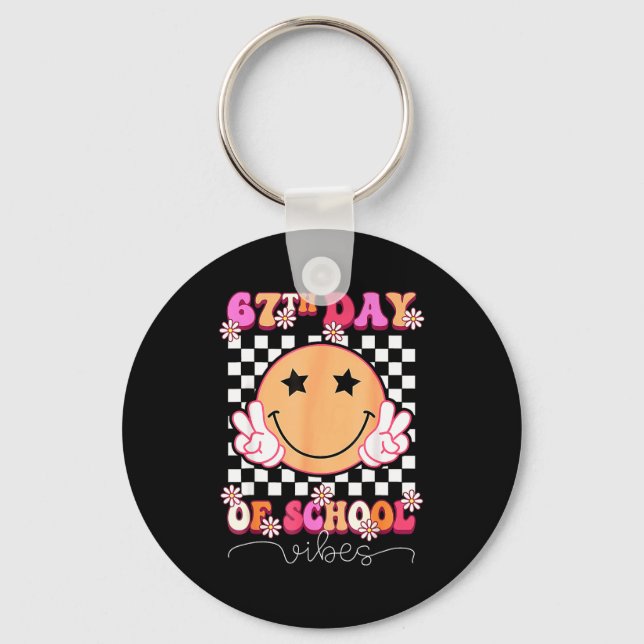 67th Day Of School Vibes Funny Six Seven 67 Meme S Keychain (Front)