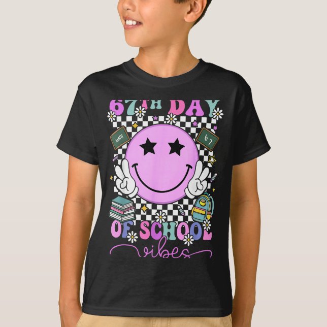 67th Day Of School Vibes Shirt 67 Days Smarter Smi (Front)