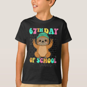 67th Day Of School Vibes Sloth Funny Six Seven T-Shirt