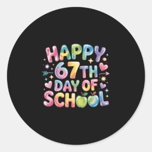 67th Days Of School Funny 67 Meme Teacher  Classic Round Sticker