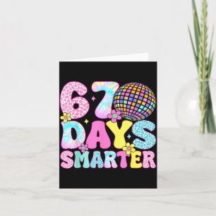 67th Days Smarter Smile Face 67 Days School Teache Card