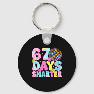 67th Days Smarter Smile Face 67 Days School Teache Keychain