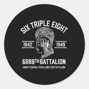 6888th Central Postal Directory Battalion 6 Triple Classic Round Sticker