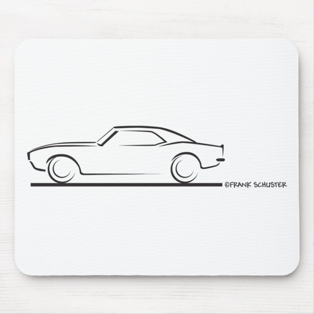 68 Camaro Hard Top BLK Mouse Pad (Front)