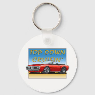 68 Firebird red convertible Keychain