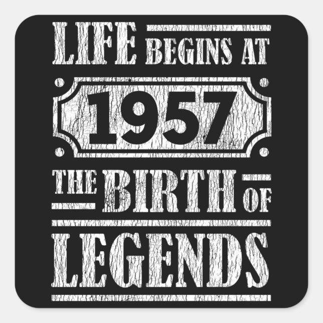 68 Year Old 1957 Birth Of Legend 68th Birthday Square Sticker (Front)