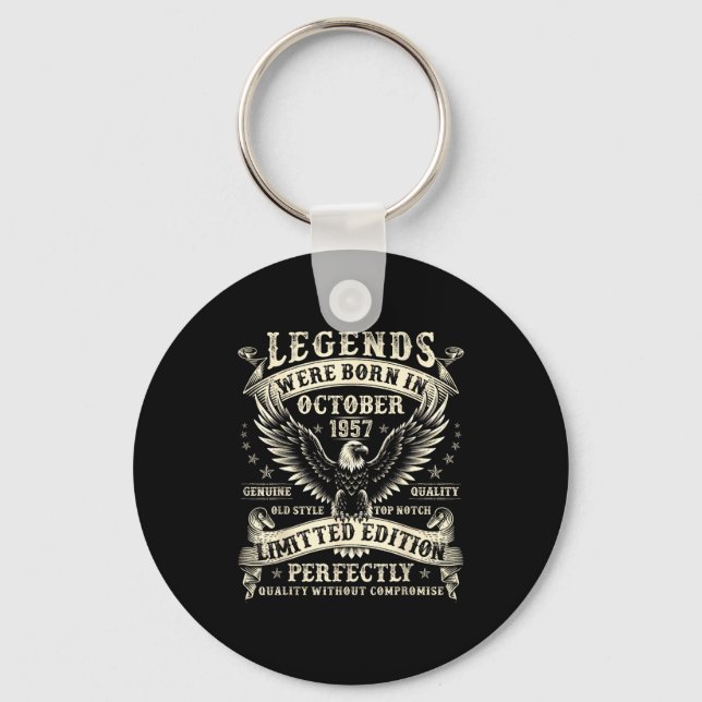 68 Year Old Bday For Men 68th Birthday October 195 Keychain (Front)
